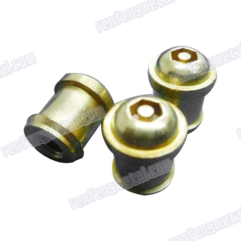 Brass yellow zinc Anti theft wheel lock nut