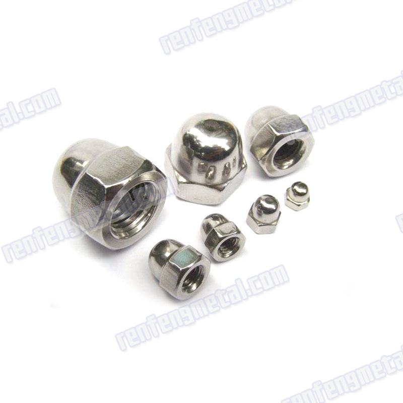 White zinc carbon steel hex cup nut