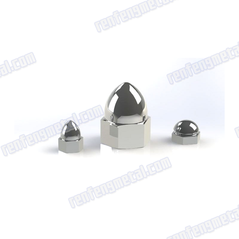 High quality Alloy steel nicekel white cap nut