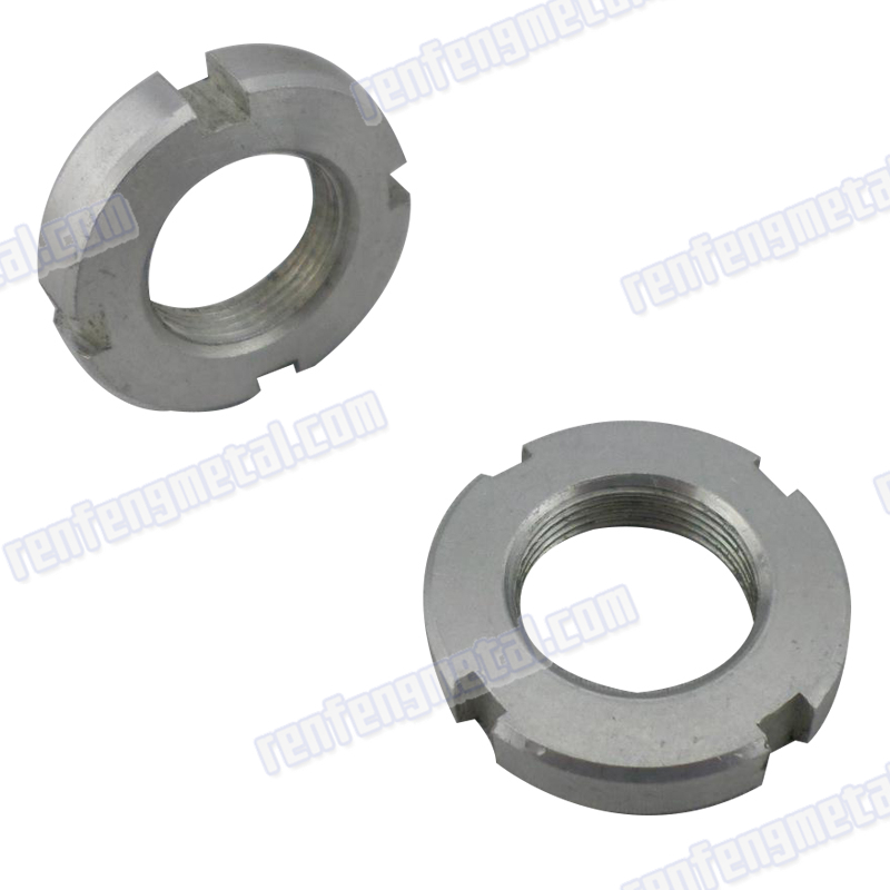 Carbon steel zinc plated round slotted nut