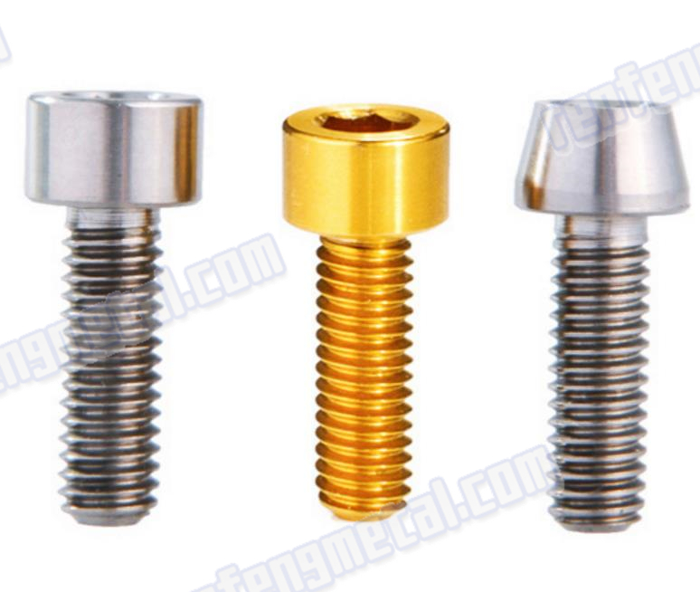 Nickel plated titanium tapered head screws