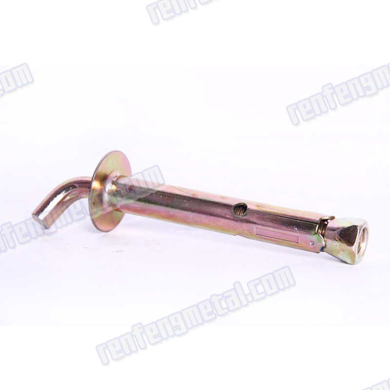 Pink zinc carbon steel drop in anchor with hook