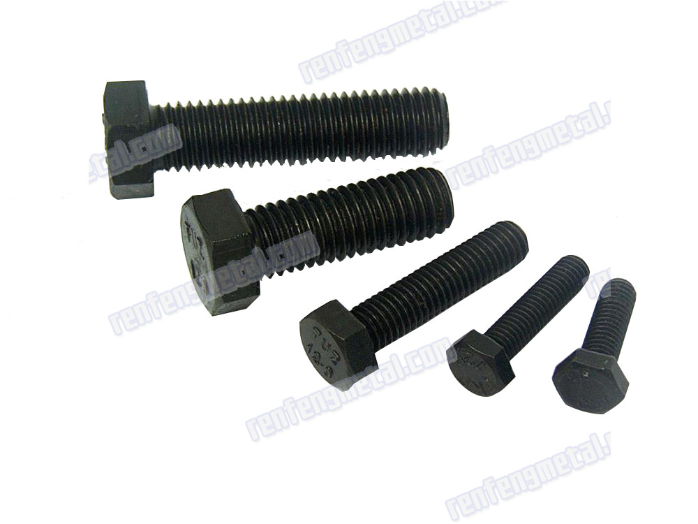 carbon steel Hex screws blackened