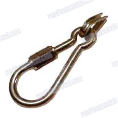 White steel carabine type quick link with thimble
