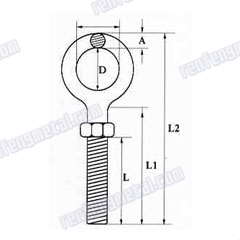 stainless steel eye bolt with nut