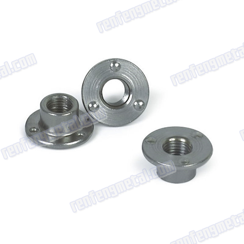 High quality steel nickel plated round flange nut